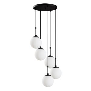 Lustra neagra din metal cu 5 becuri Orbıtal The Home Collection