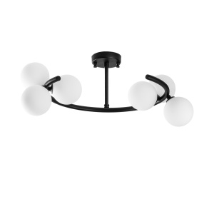 Lustra neagra din metal cu 6 becuri Luminar Art The Home Collection