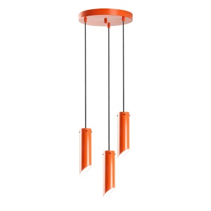 Lustra portocalie din metal cu 3 becuri Kesiks The Home Collection