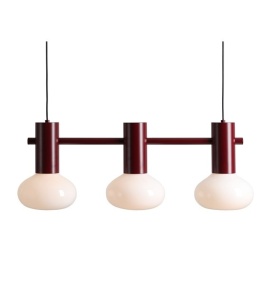 Lustra rosu rubin din metal cu 3 becuri Flo S Aldex