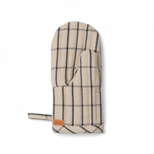 Manusa pentru bucatarie bej nisipiu/neagra din bumbac Hale Lara Ferm Living