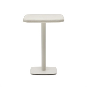 Masa bar exterior alba din ciment 70x70 cm Dina Kave Home