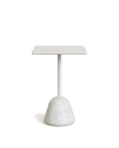 Masa bar exterior alba din ciment 70x70 cm Saura Kave Home