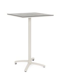 Masa bar exterior alba/gri din metal 70x70 cm Clarest Bizzotto