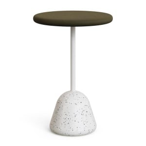 Masa bar exterior alba/maro din ciment 70 cm Saura Kave Home