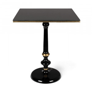 Masa bistro neagra din granit si metal 65x65 cm Own The Glow Square Bistro Bold Monkey
