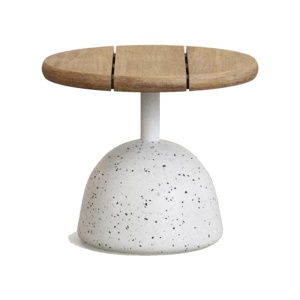 Masa cafea exterior maro/alba din lemn 43 cm Saura Natural Kave Home
