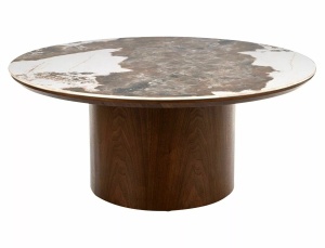 Masa de cafea alba/maro inchis 80 cm Rondo The Home Collection