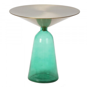 Masa de cafea aurie/verde din metal 49 cm Bradley Thai Natura