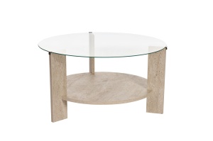 Masa de cafea crem din sticla 75 cm Clara Nordure