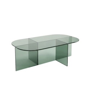 Masa de cafea din sticla verde 60x110 cm Eclat Quiet Object