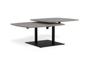Masa de cafea extensibila gri/neagra din metal 70x122 cm Carballo Actona Company