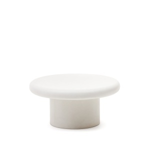 Masa de cafea exterior alba din ciment 90 cm Addaia Kave Home