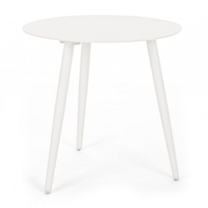 Masa de cafea exterior alba din metal 50 cm Ridley Bizzotto