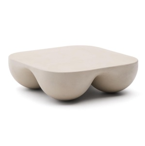 Masa de cafea exterior crem din ceramica 100x100 cm Colba Kave Home