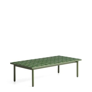 Masa de cafea exterior verde din metal 61x122 cm Maurina Kave Home