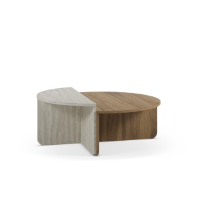 Masa de cafea maro/alba din lemn 90 cm Alix The Home Collection