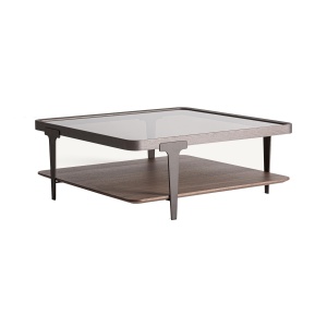Masa de cafea maro/neagra din lemn 100x100 cm Gehofen Vical Home
