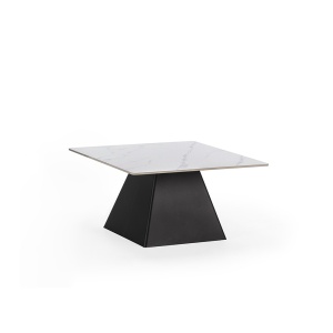 Masa de cafea neagra/alba din ceramica 80x80 cm Merve Quiet Object