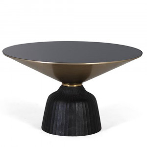 Masa de cafea neagra/aurie din metal 76 cm Marena Giner y Colomer
