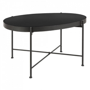 Masa de cafea neagra din metal 46x70 cm Rashida Bizzotto