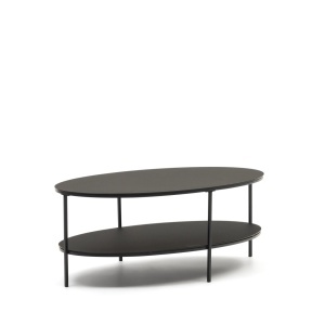 Masa de cafea neagra din metal 65x110 cm Fideia Kave Home