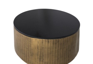 Masa de cafea neagra/maro alama din piatra 80 cm Solid Giner y Colomer