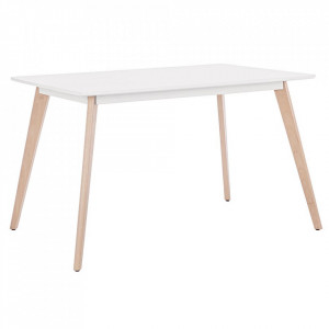 Masa dining alba/maro din lemn 80x120 cm Michelangelo Bizzotto
