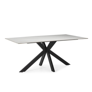 Masa dining alba/neagra din ceramica 90x180 cm Bimba Quiet Object