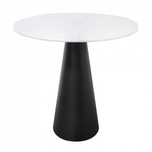 Masa dining alba/neagra din metal 80 cm Congo Versmissen