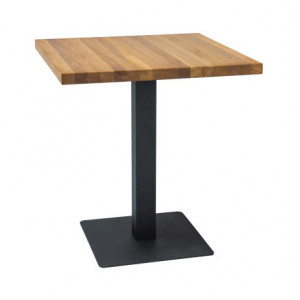 Masa dining din lemn de stejar si metal 60x60 cm Puro Lity Signal Meble