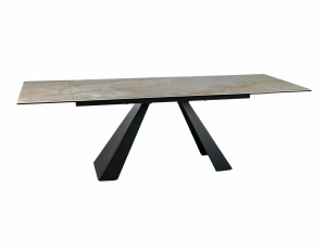 Masa dining extensibila bej/neagra din metal 90x160(240) cm Salvadore The Home Collection