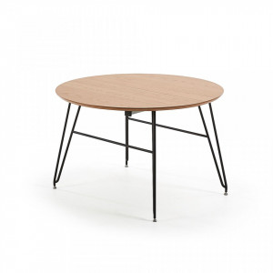 Masa dining extensibila din lemn si metal 120(200)x120 cm Novac Kave Home