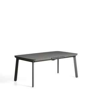 Masa dining extensibila exterior gri grafit din metal 100x185(235) cm Izola Kave Home