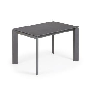 Masa dining extensibila gri din metal 80x(120)180 cm Axis Vulcano Roca Kave Home
