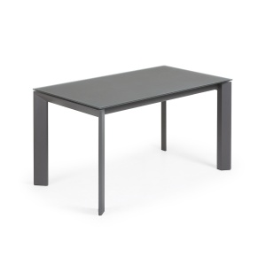 Masa dining extensibila gri din metal 90x(140)200 cm Axis Kave Home