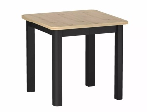 Masa dining extensibila maro deschis/neagra 80x80(200) cm Oskar The Home Collection