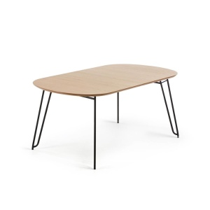 Masa dining extensibila maro din metal 100x170(320)cm Novac Kave Home