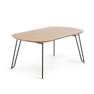 Masa dining extensibila maro din metal 90x140(220) cm Novac Kave Home