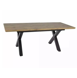 Masa dining extensibila maro/neagra din metal 90x160(240) cm Xaviero The Home Collection