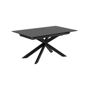Masa dining extensibila neagra din metal 90x(160)210 cm Atminda Kave Home