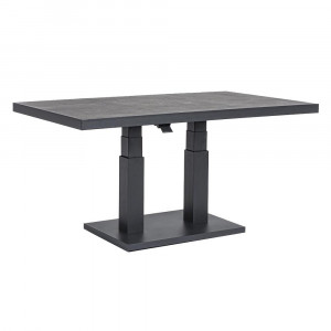Masa dining exterior ajustabila gri carbune din metal 85x140 cm Truman Bizzotto