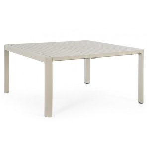 Masa dining exterior extensibila bej din metal 97(149)x149 cm Kiplin Bizzotto