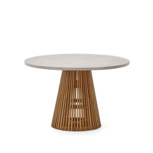 Masa dining exterior gri/maro din lemn 120 cm Alcaufar Kave Home