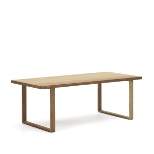 Masa dining exterior maro din lemn 100x220 cm Canadell Kave Home