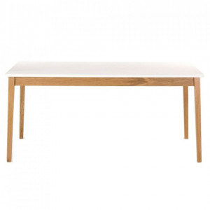 Masa dining maro/alba din lemn 90x165 cm Blanco Woodman