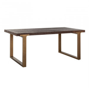 Masa dining maro/auriu antic din lemn de ulm si metal 100x230 cm Cromford Mill Richmond Interiors