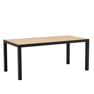 Masa dining maro deschis/neagra 90x180 cm Alma Teulat
