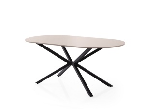Masa dining maro mocha deschis/neagra din metal 90x180 cm Aura The Home Collection