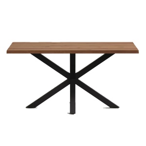 Masa dining maro/neagra din lemn 90x160 cm Argo Kave Home